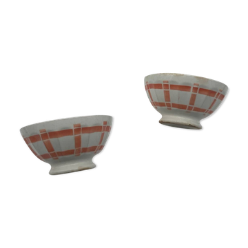 Duo of old ceramic bowls