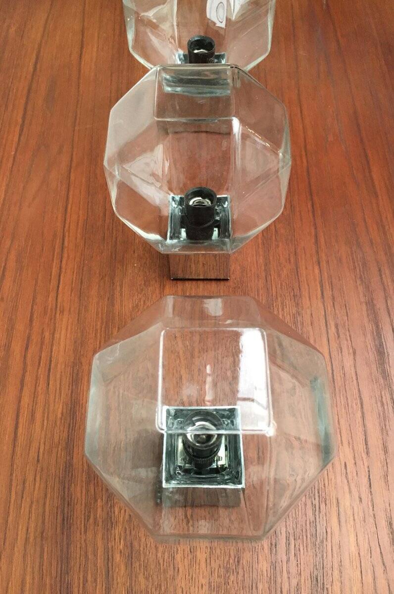 German Vintage Lamps Space Chrome and Glass by Motoko Ishii for Staff