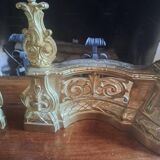 Paire de chenets en bronze doré style Louis XVI XIX éme