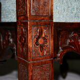 Neo-Renaissance corner armchair in carved walnut