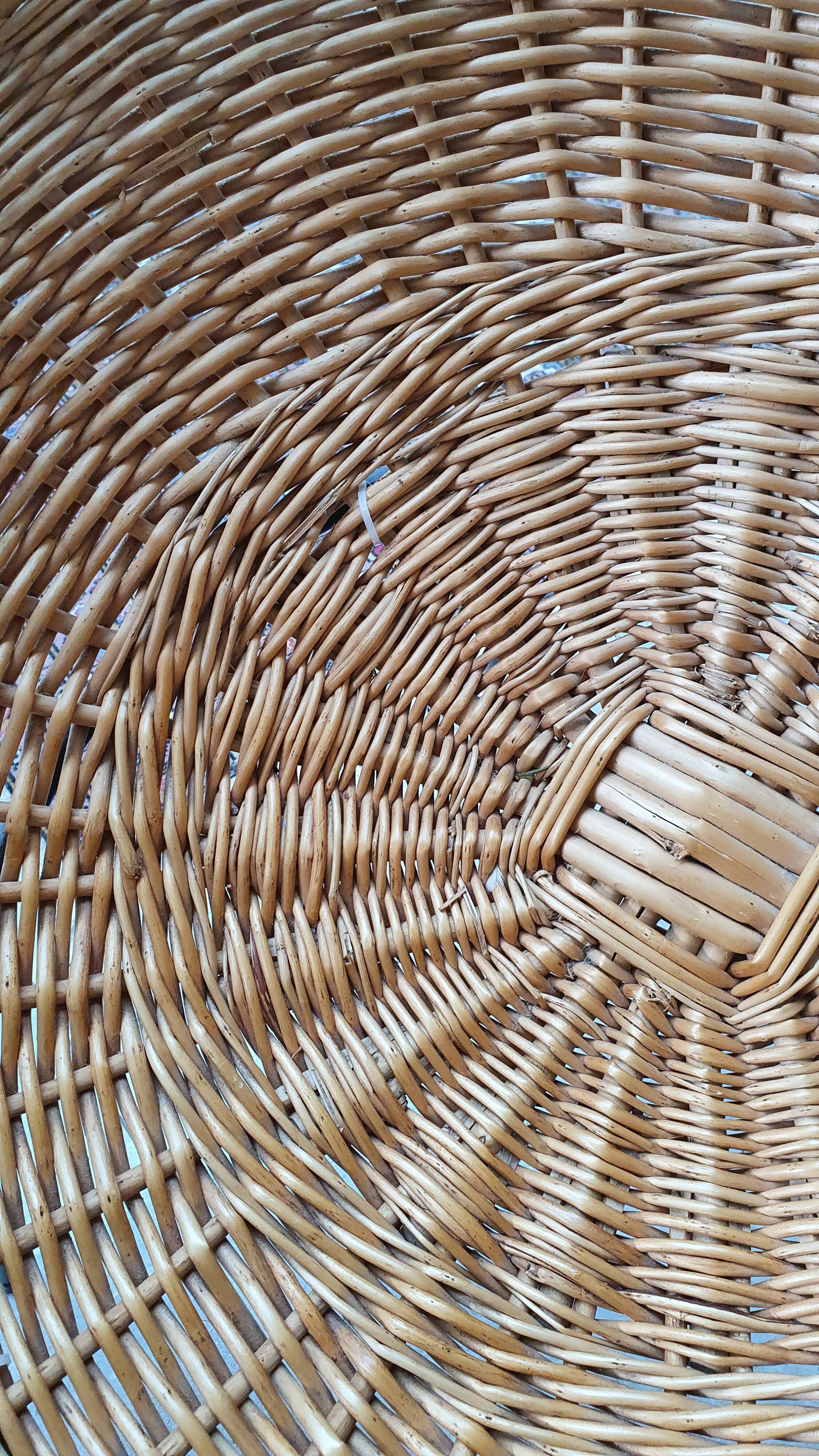 Pair of rattan basket chairs