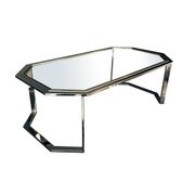 Vintage metal chrome and gold coffee table