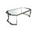 Table basse vintage metal chrome et doré