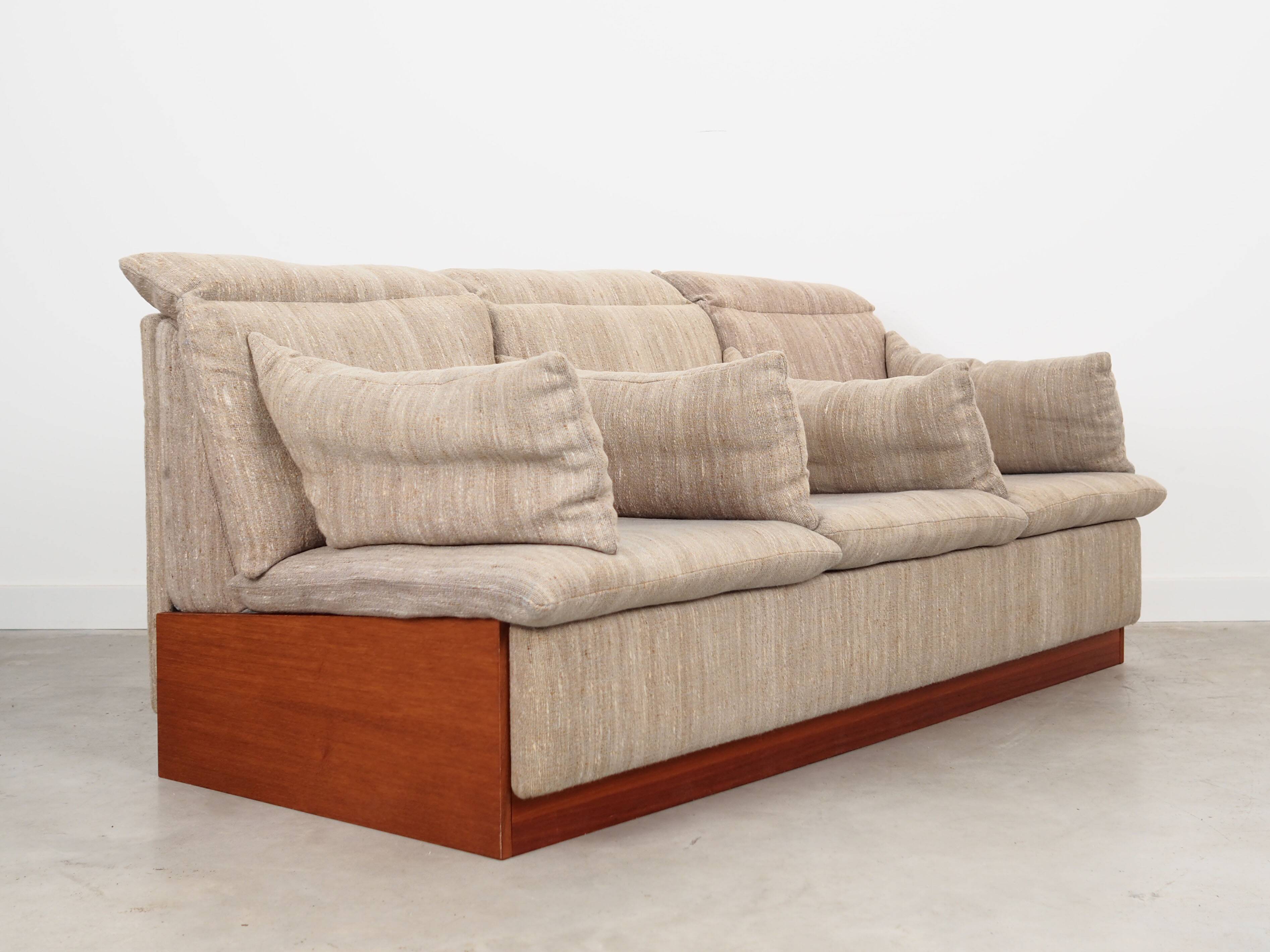 Teak sofa, Danish design, 1970s, production: Denmark
