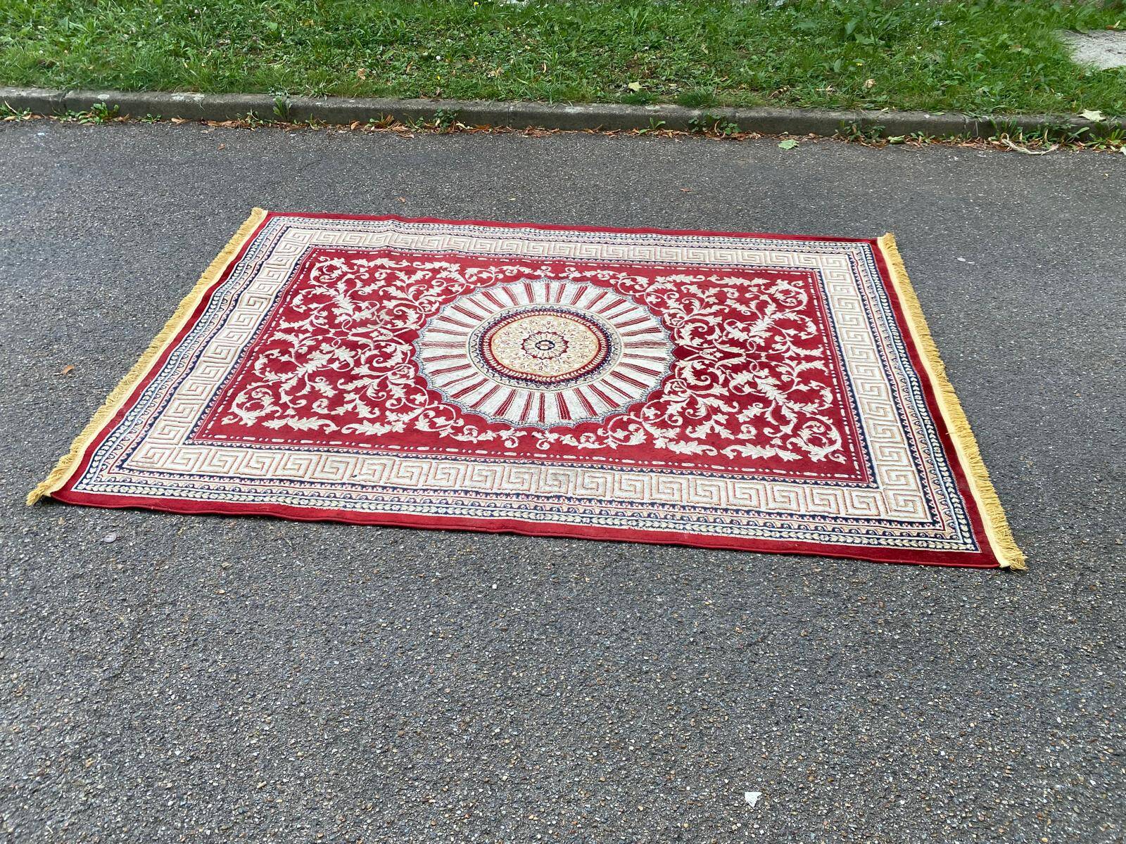 Persian rug burgundy cashmere wool 155x230cm
