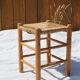 Low stool in wood and straw