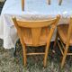 4 vintage bistro chairs from the 1950s in raw wood