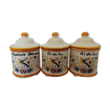 3 vintage spice jars