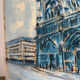 Notre Dame en bleu, huile sur toile signée