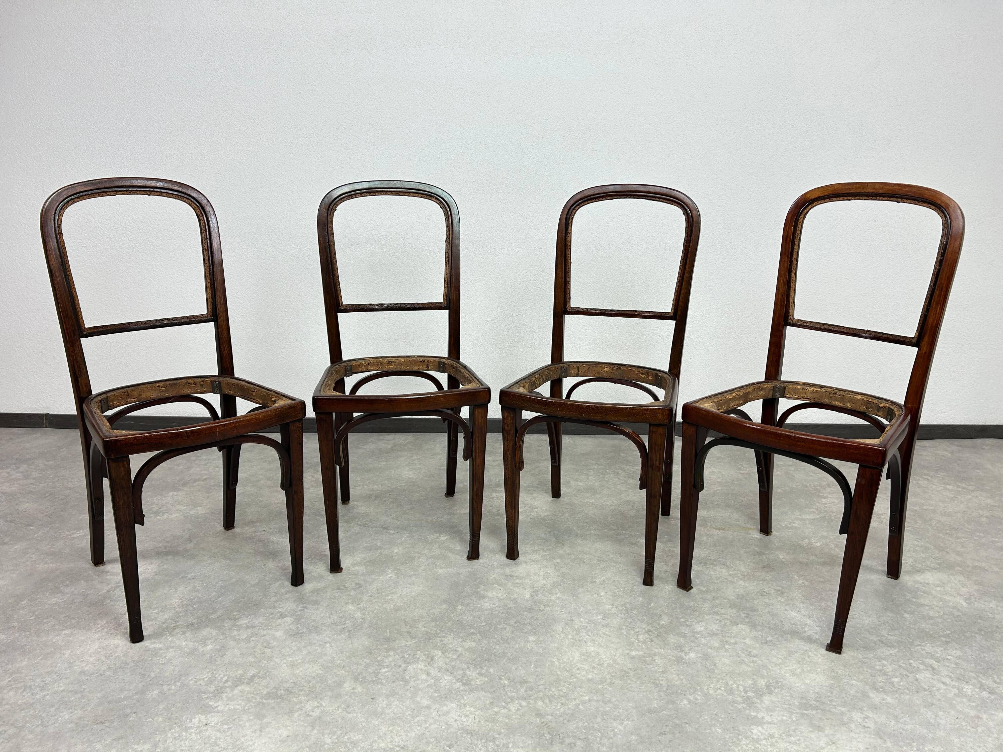 Set of 6 dining chairs no.715 by Gustav Siegel for J&J Kohn