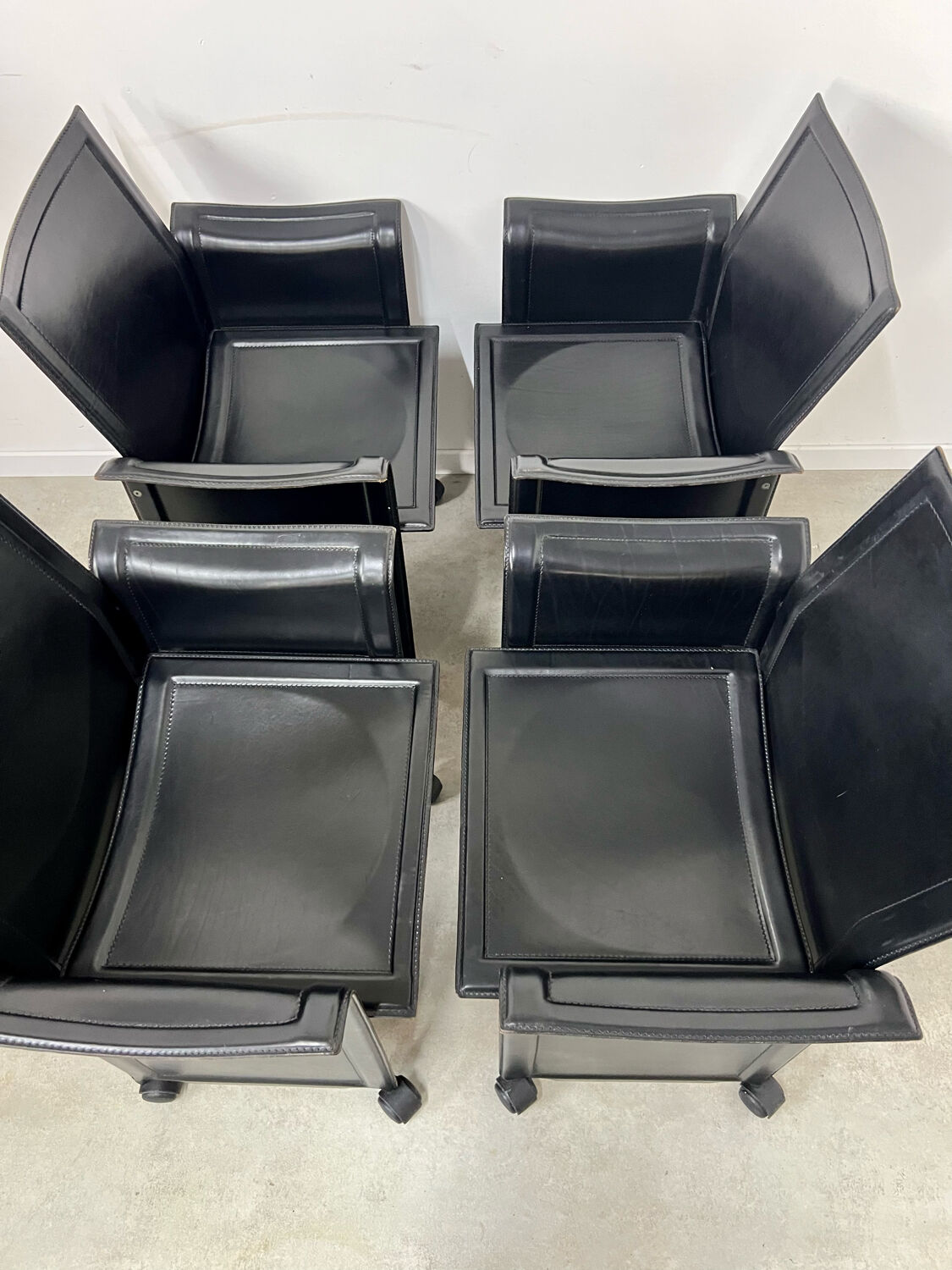 Lot 4 old armchairs "Korium" by Tito Agnoli for Matteo Grassi 1980