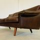 Vintage Danish mid-century retro Aage Christiansen (Matador) leather sofa 60s