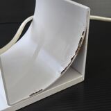 Vintage 1980s lamp in white lacquered metal