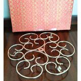 Orfèvrerie De Chambly France vintage Smoke Glass Inox Cheese Platter