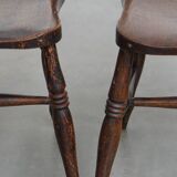 Set of 2 Antique English Oxford Dining/Kitchen Chairs