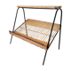 Magazines rack metal shelf and wicker years 50