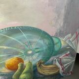 Still life painting with fruit signed