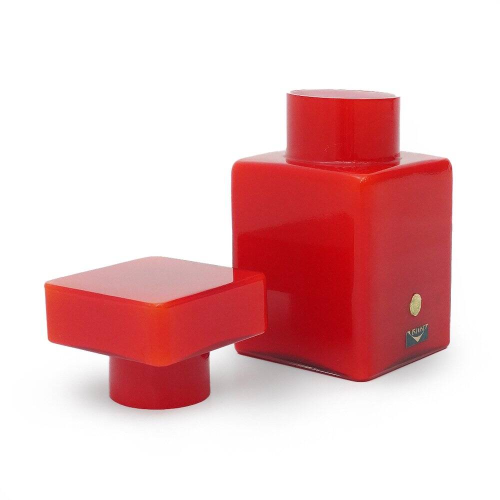 Red glass bottle by Luciano Vistosi for Vistosi, 1960s.