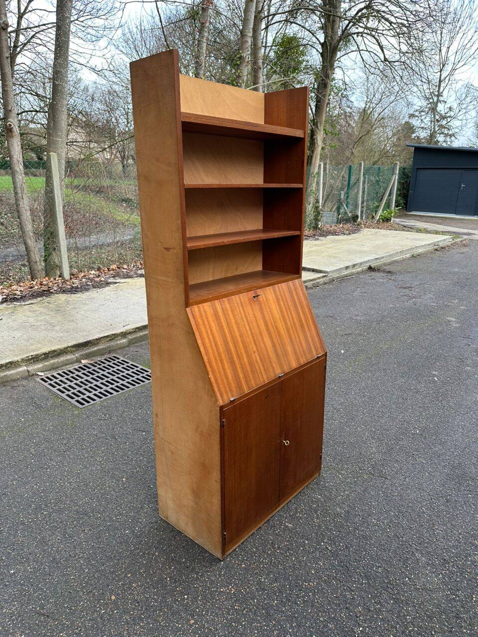 Secrétaire scandinave vintage en chêne 1950
