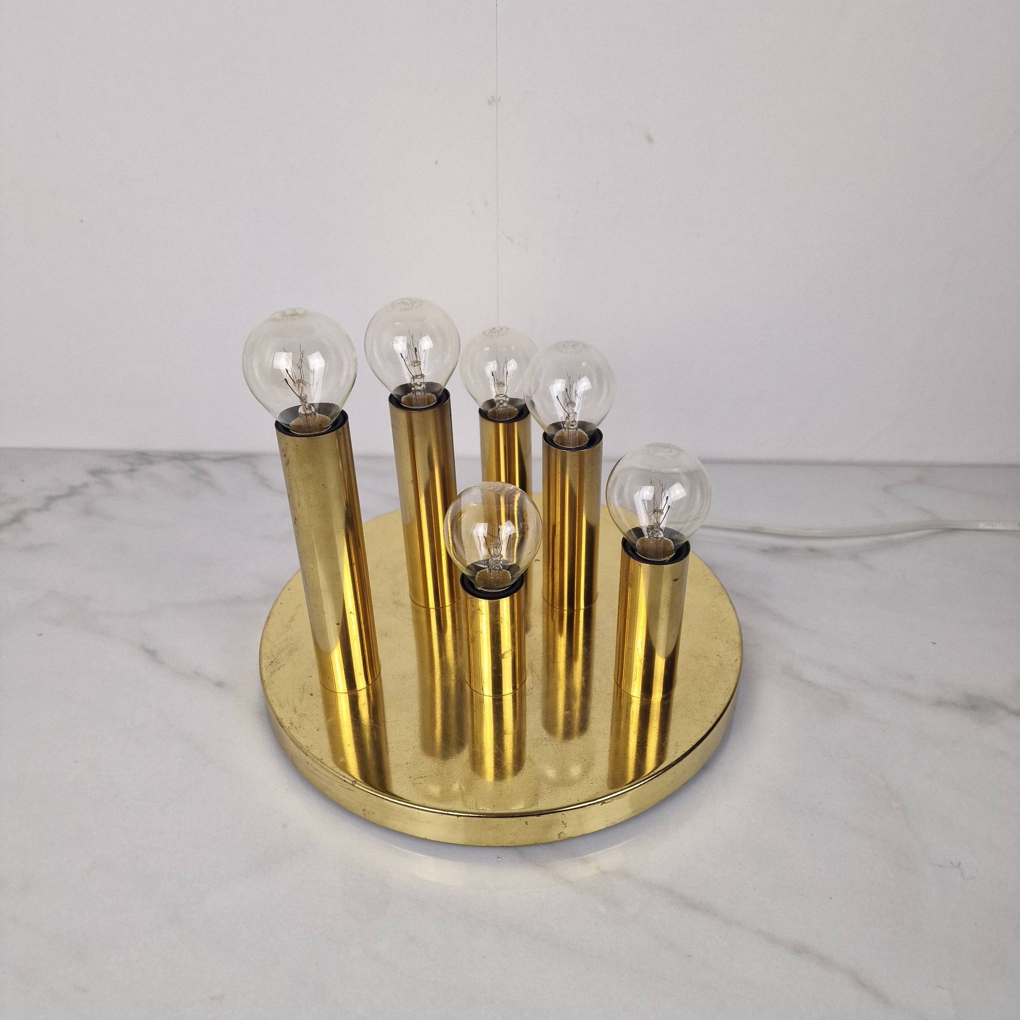 6 Light Flush-Mount Attributed to Gaetano Scioliari for Boulanger, Italy