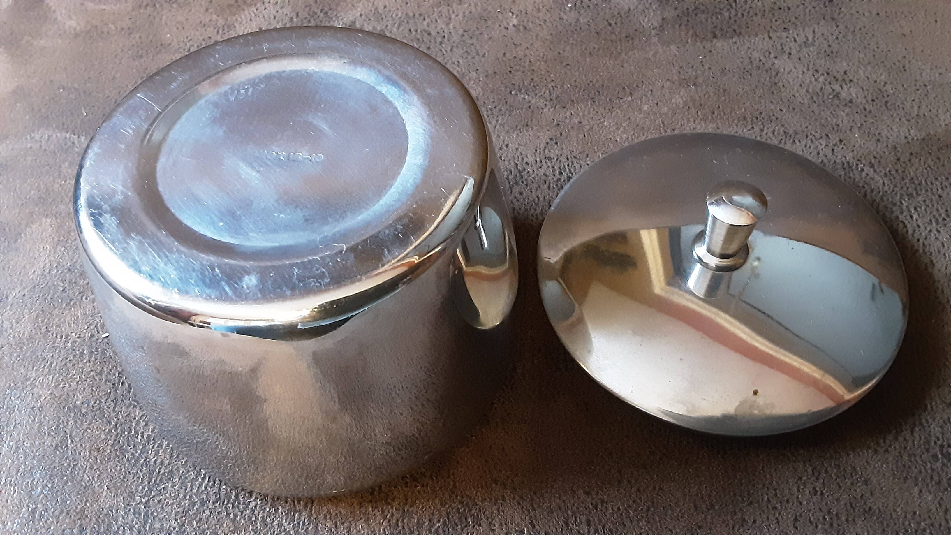 Stainless steel sugar bowl