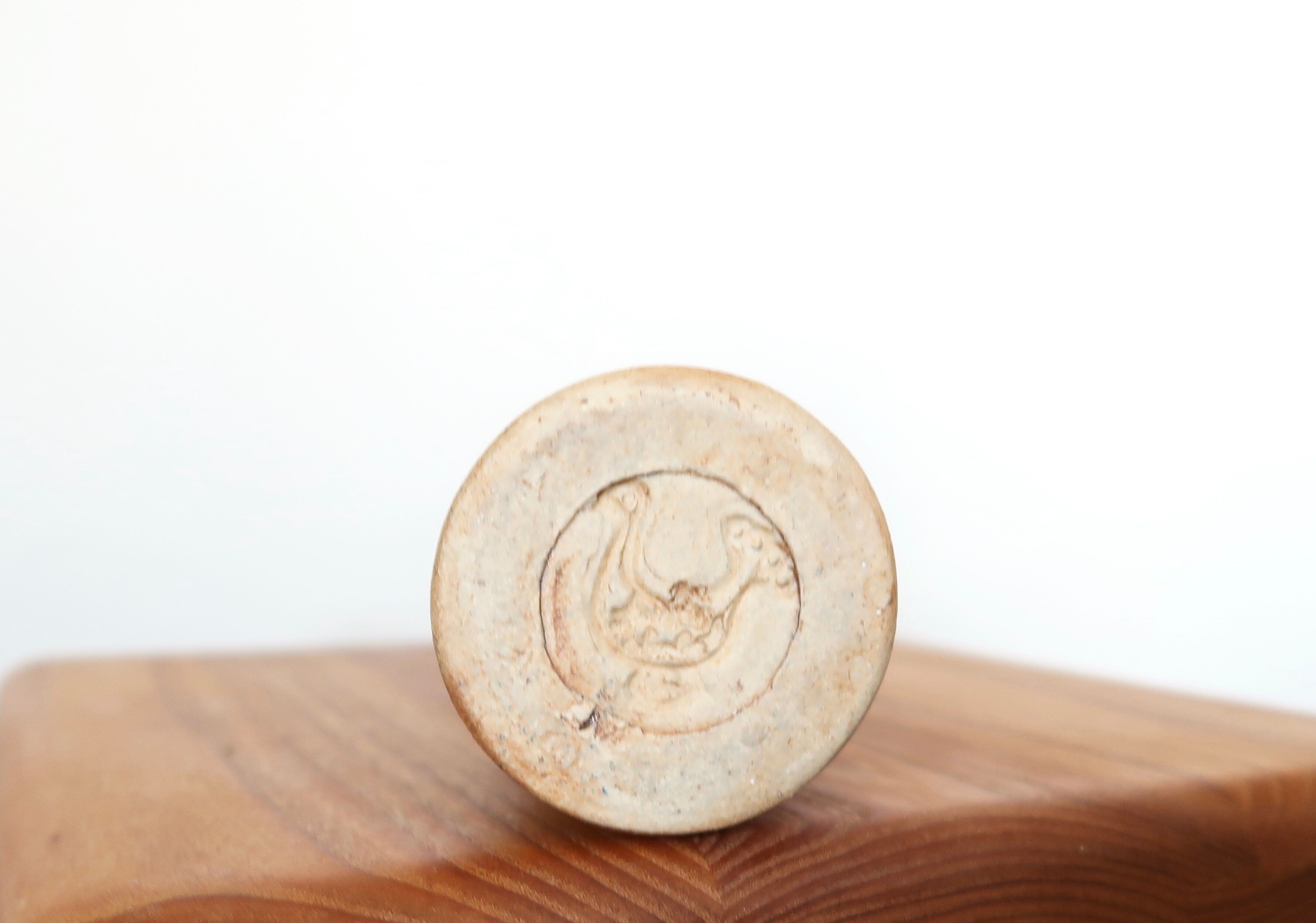 Vase en céramique de la poterie de la colombe, décor abstrait, années 70