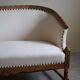 Sculptural 2-seater canapé in oak and wool, Danish "Skønvirke" style, 1920s.