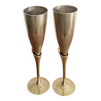 Brass champagne glass 1970