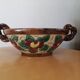 Antique engraved and enamelled ceramic cup