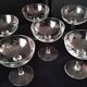 6 vintage champagne coupes in frosted glass.