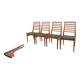 1960s-70s style chairs (4 pieces) in teak, retro vintage style.
