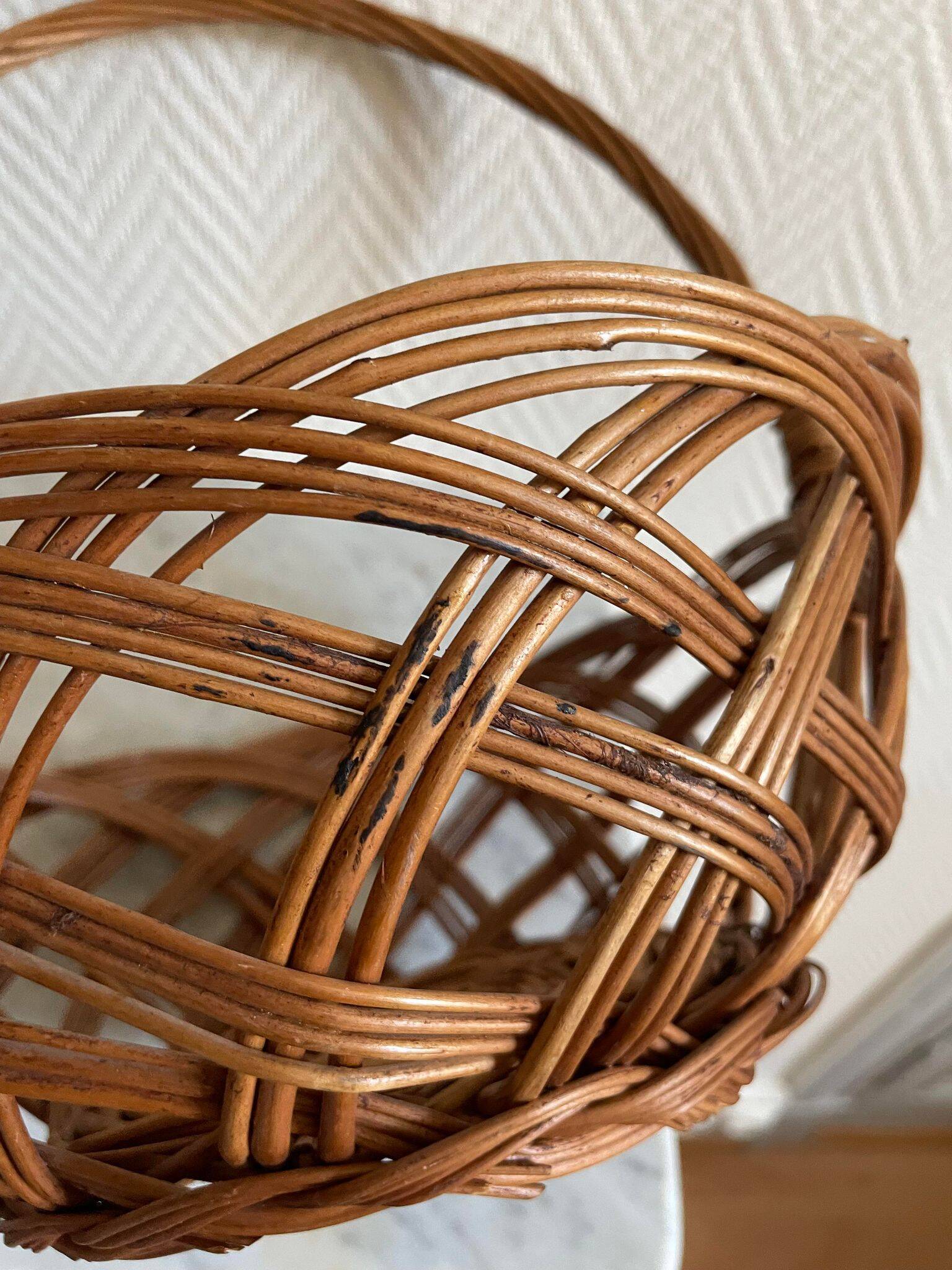 Panier osier rond