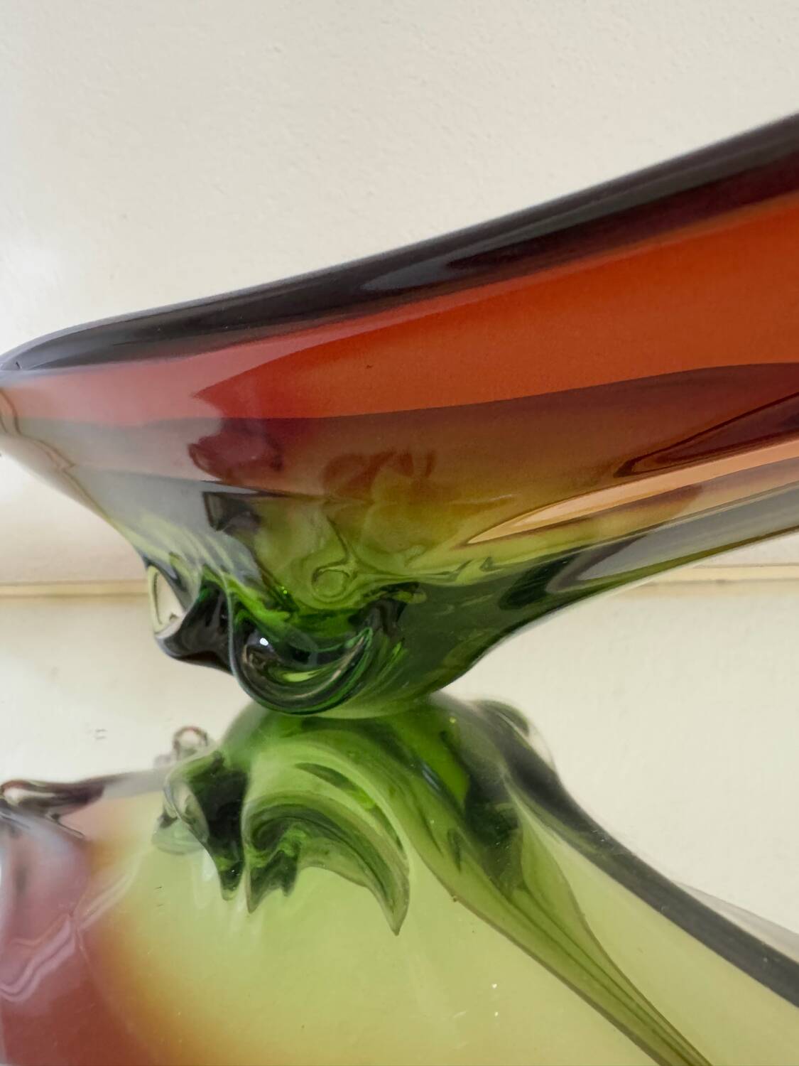 Large Murano crystal bowl from the 60s