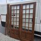 Paire de portes de séparation en chêne petits carreaux XXe