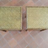 Pair of Vintage Rattan Bedside Tables