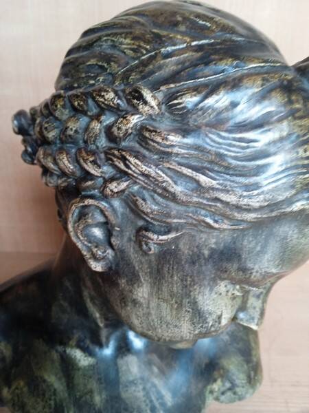 JBPigalle bust La Rieuse plaster signed