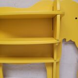 Bibliothèque en bois jaune en forme d'éléphant, Habitat 1980