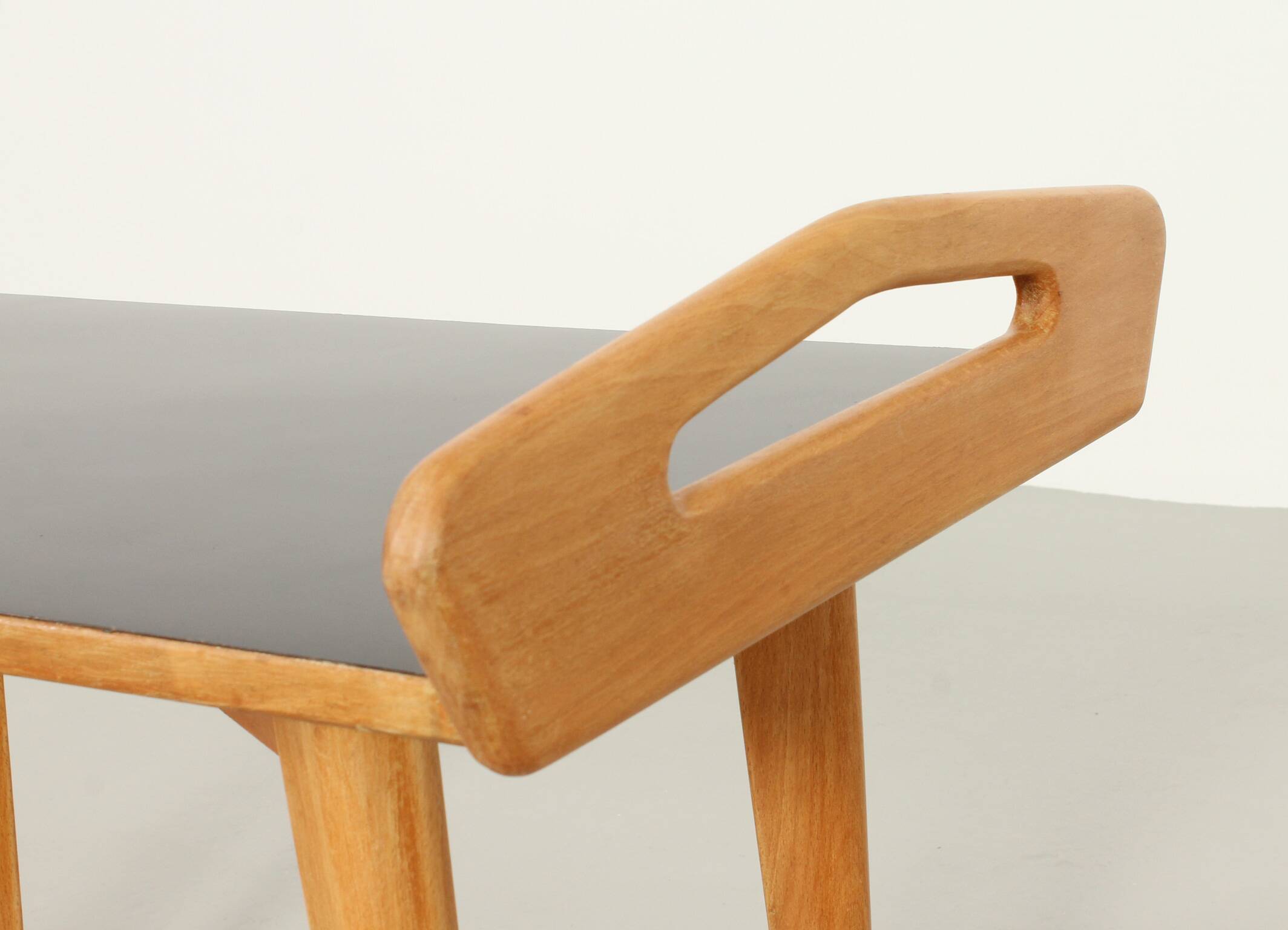 French side table in oak with large handles, 1950s.