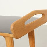 French side table in oak with large handles, 1950s.