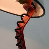 White and red steel desk lamp