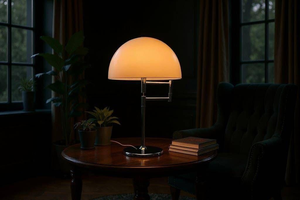 Vintage Cosack Leuchten table lamp, futuristic style, with a pivoting arm.