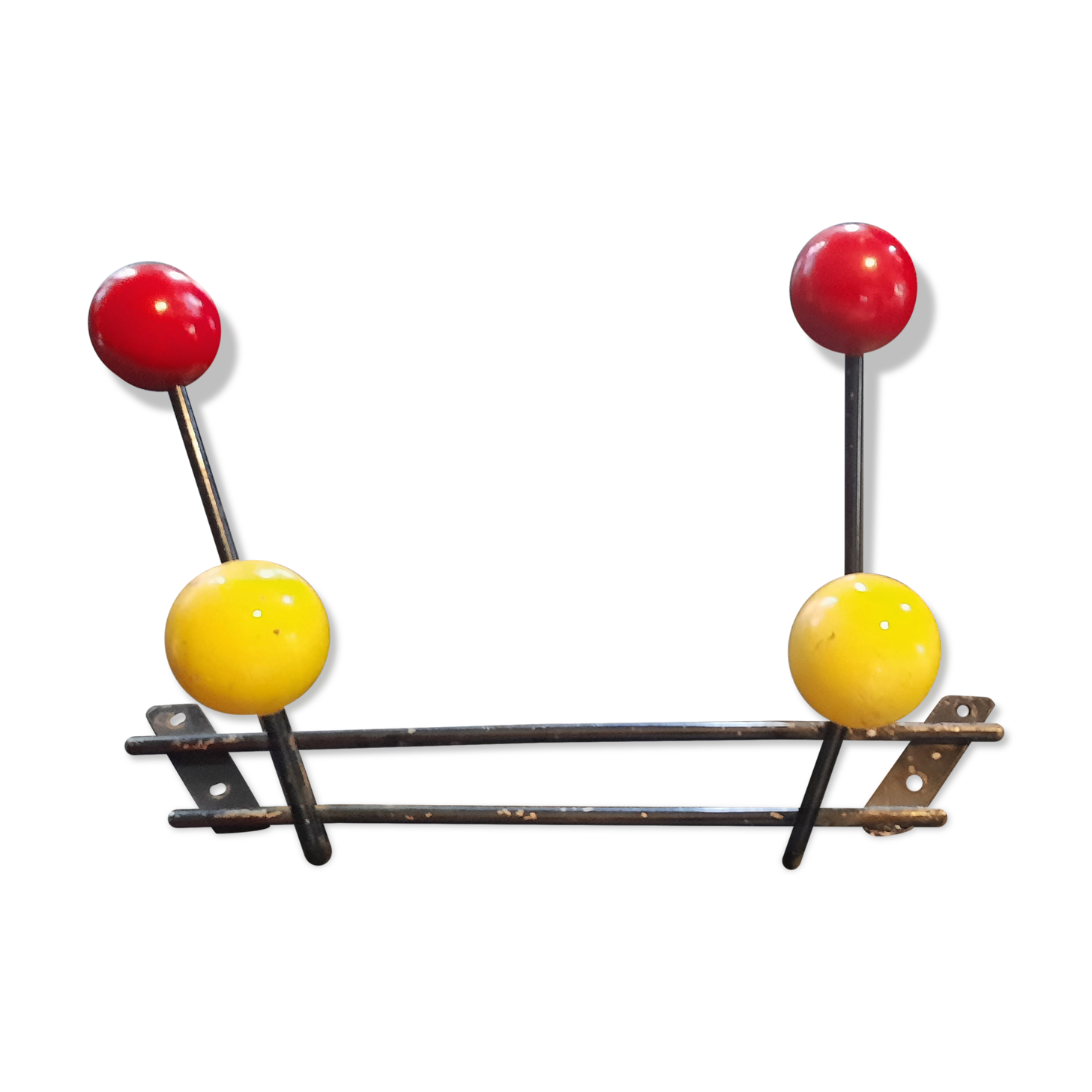 Wall coat rack 2 ball hooks