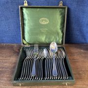 Christofle cutlery set model Boréal 24 pieces Silver-plated Metal Art D box