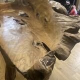 Carved teak bench