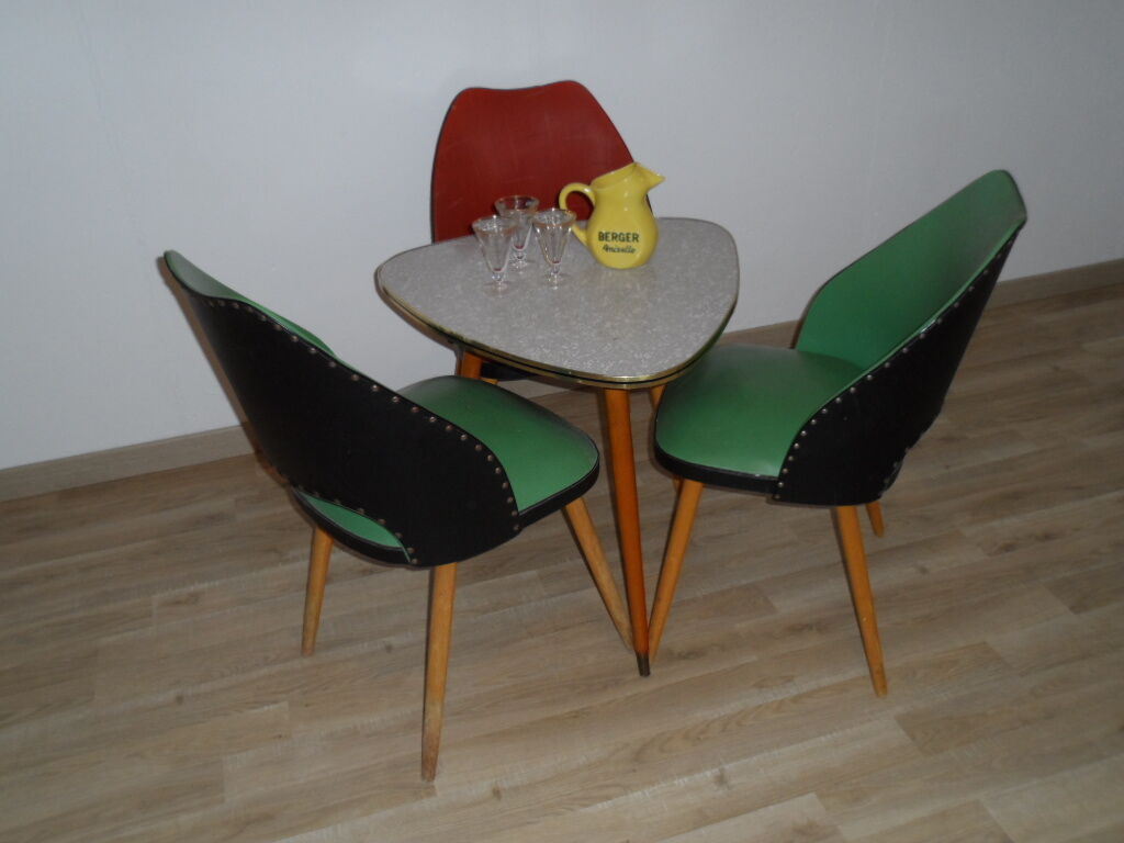 Set of 3 chairs barrel 1950