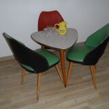 Suite de 3 chaises tonneau 1950