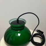 Vintage green opaline portable lamp