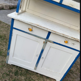 Vintage Glass & Painted Wood Kitchen Cupboard, 1930s