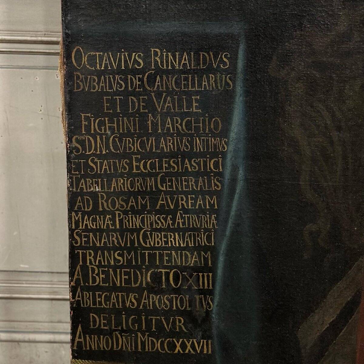 Portrait of a chancellor, oil on canvas dated 1727