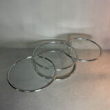Glass coffee table with 3 trays